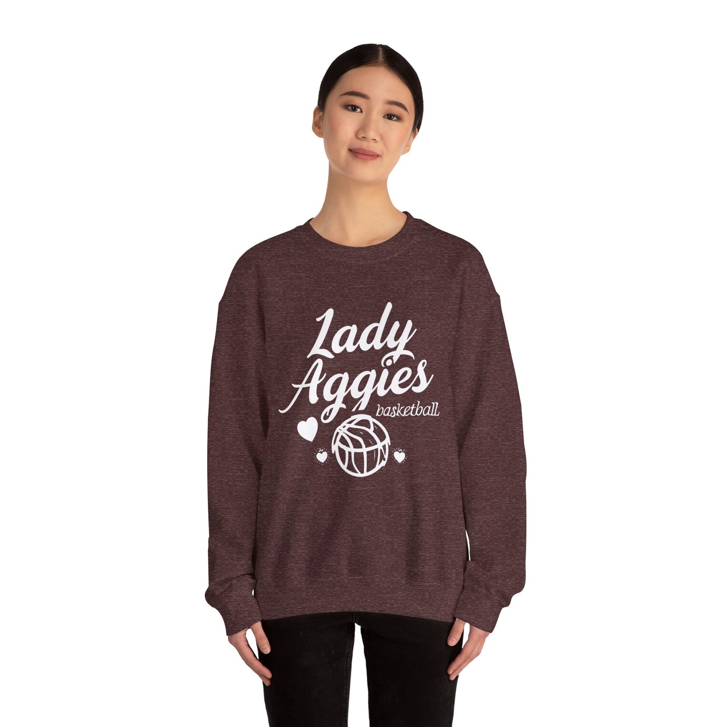 Adult Crewneck Sweatshirt \ Hamilton Aggies Basketball \ HABKG2
