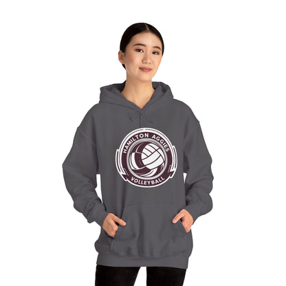 Adult Hoodie Sweatshirt \ Hamilton Aggies Volleyball \ HAV1