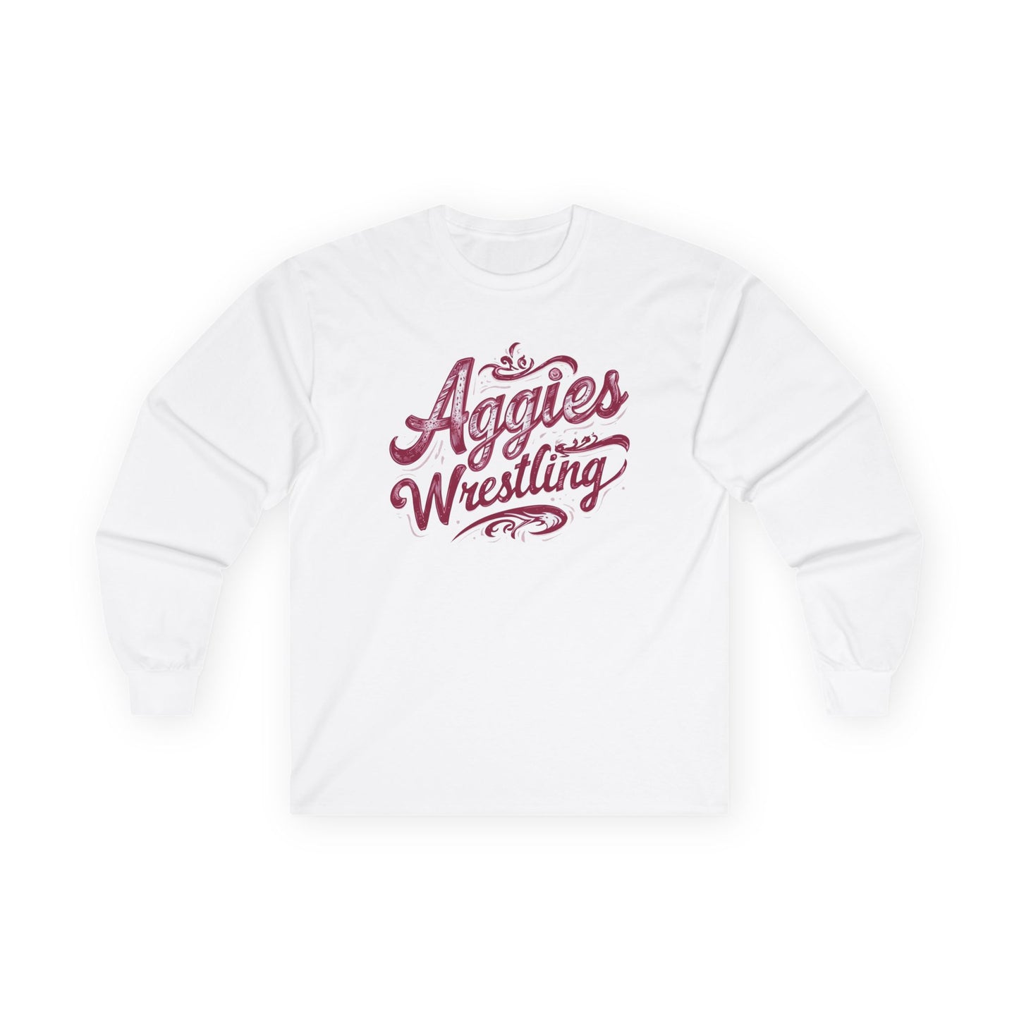 Adult Long Sleeve Tee \ Hamilton Aggies Wrestling \ HAWG2