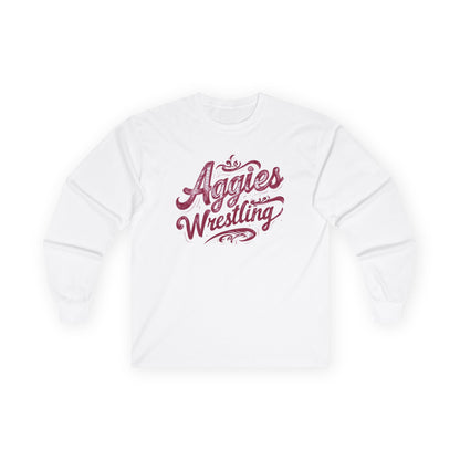 Adult Long Sleeve Tee \ Hamilton Aggies Wrestling \ HAWG2