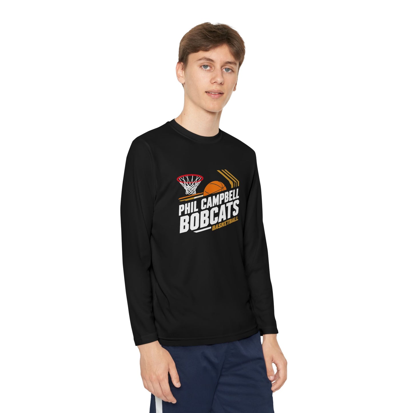 Youth Long Sleeve Tee \ Phil Campbell Bobcats Basketball \ PCBBK1