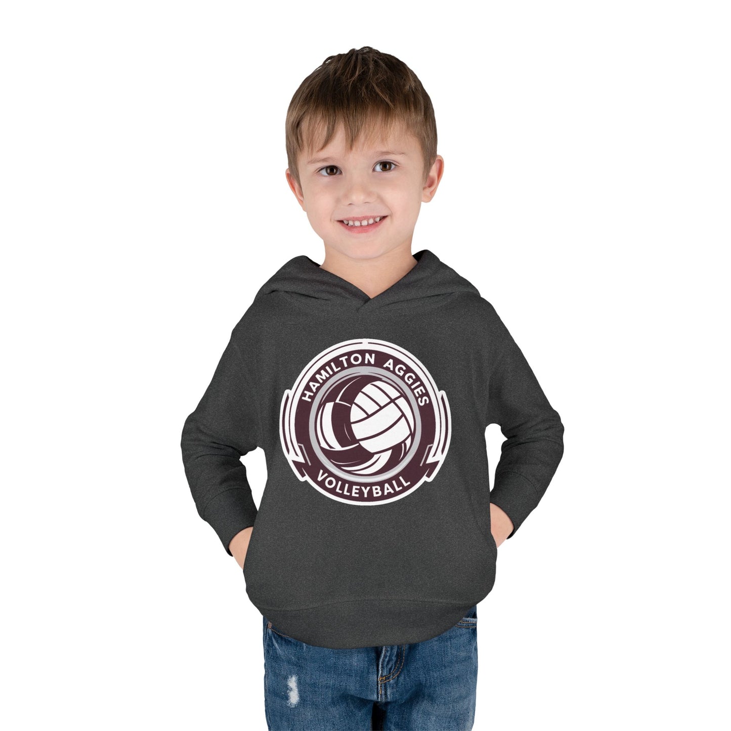 Toddler Hoodie Sweatshirt \ Hamilton Aggies Volleyball \ HAV1