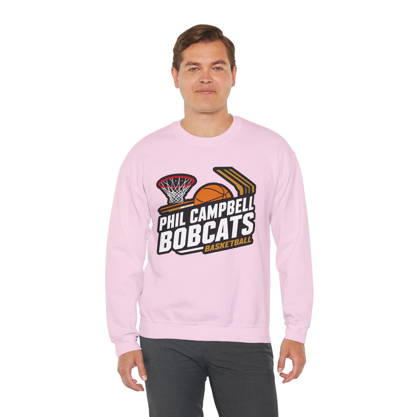 Adult Crewneck Sweatshirt \ Phil Campbell Bobcats Basketball \ PCBBK1
