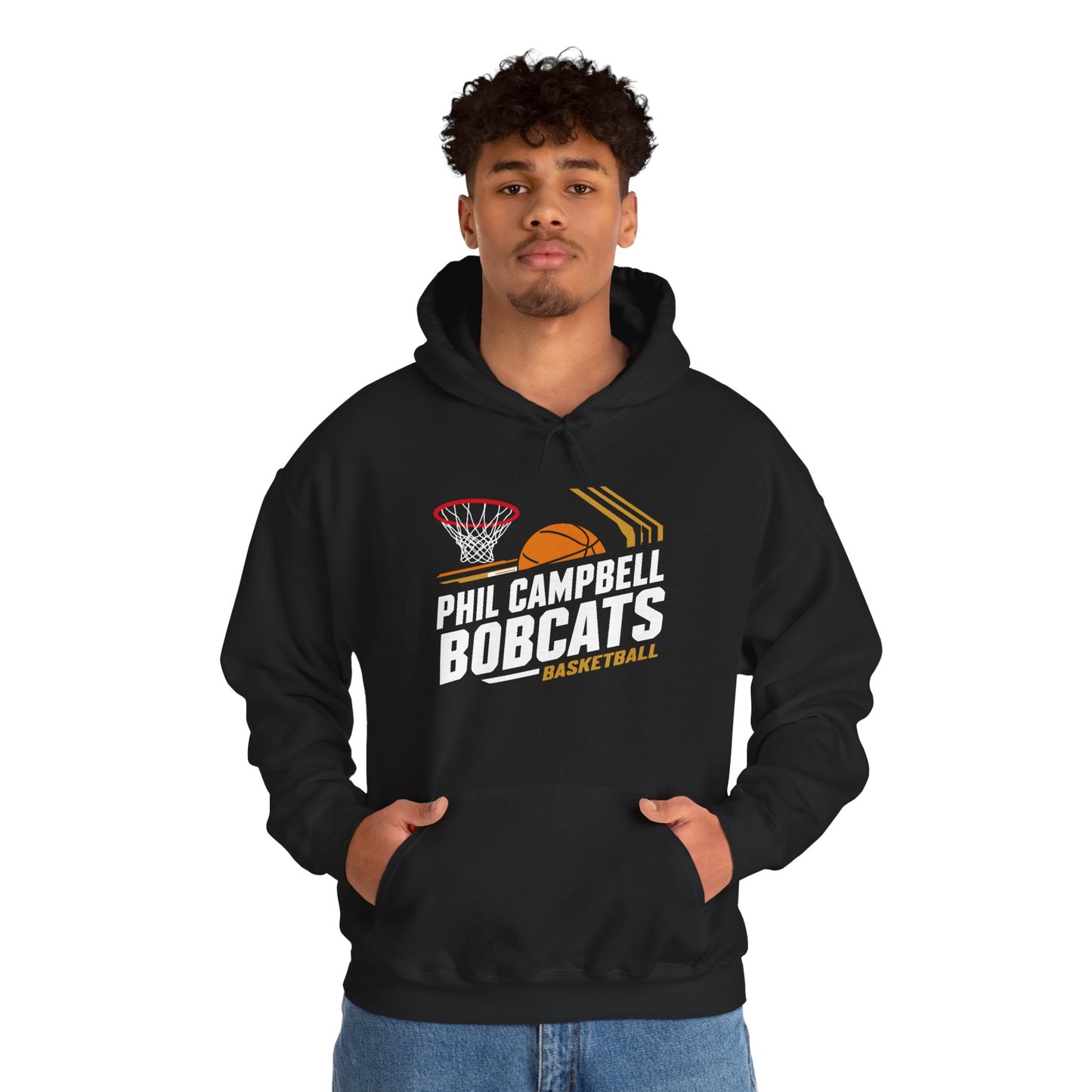 Adult Hoodie Sweatshirt \ Phil Campbell Bobcats Basketball \ PCBBK1