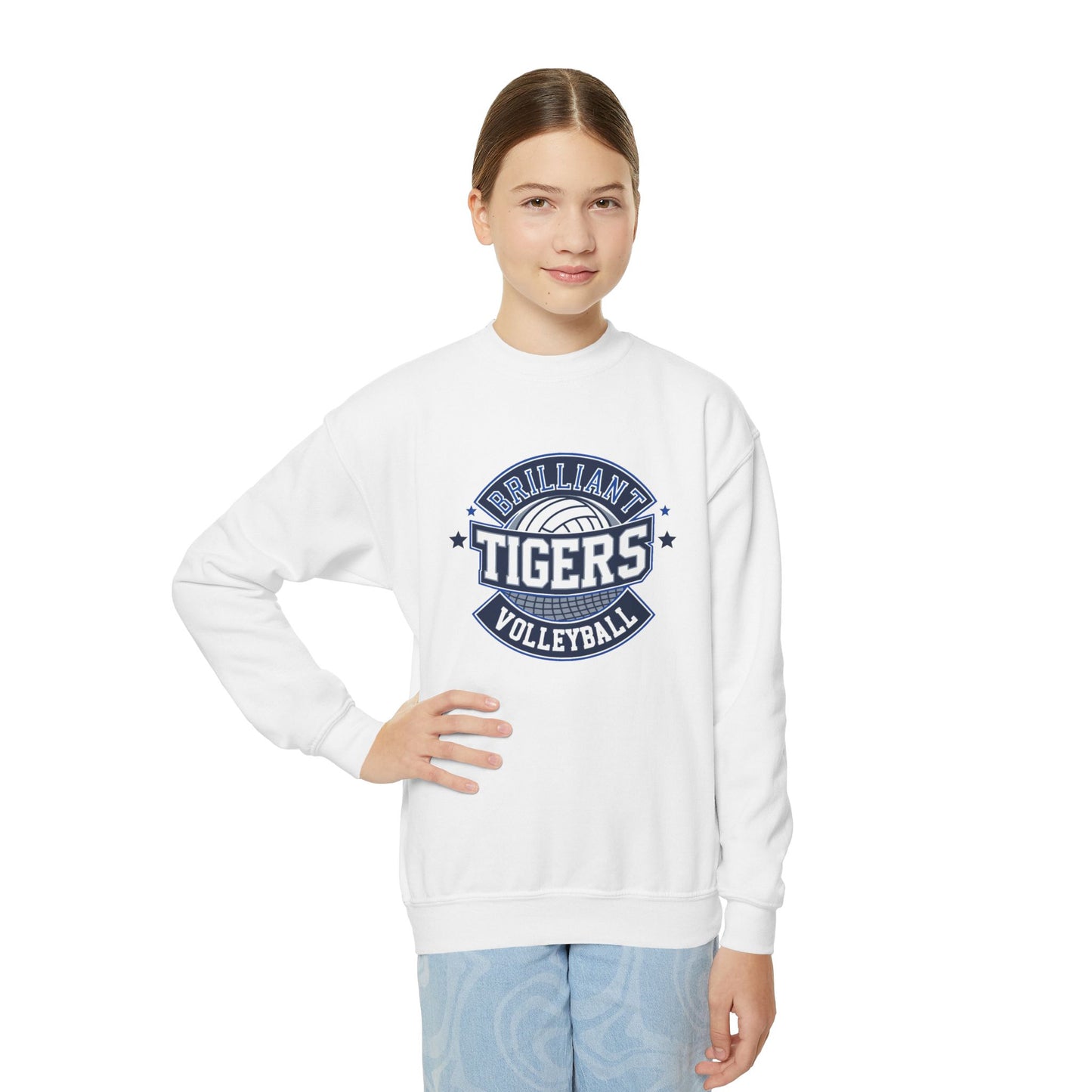 Youth Crewneck Sweatshirt \ Brilliant Tigers Volleyball \ BTV1