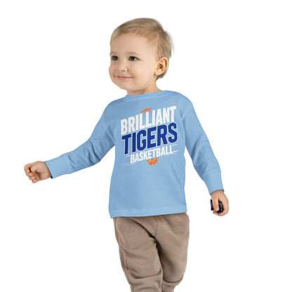 Toddler Long Sleeve Tee \ Brilliant Tigers Basketball \ BTBK1