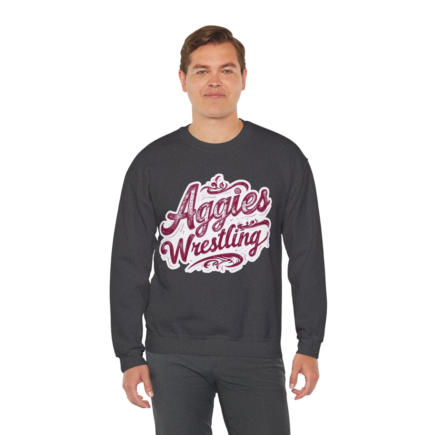 Adult Crewneck Sweatshirt \ Hamilton Aggies Wrestling \ HAWG2