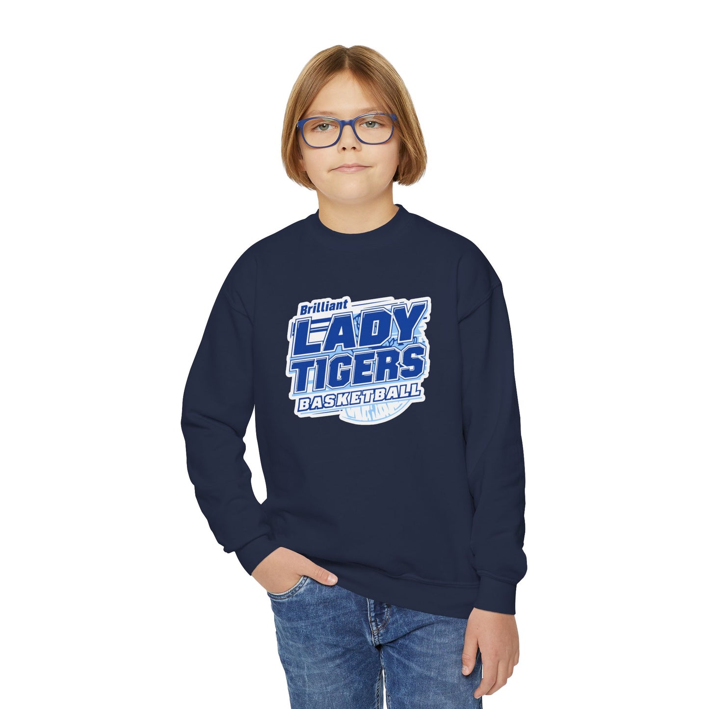Youth Crewneck Sweatshirt \ Brilliant Tigers Basketball \ BTBKG2