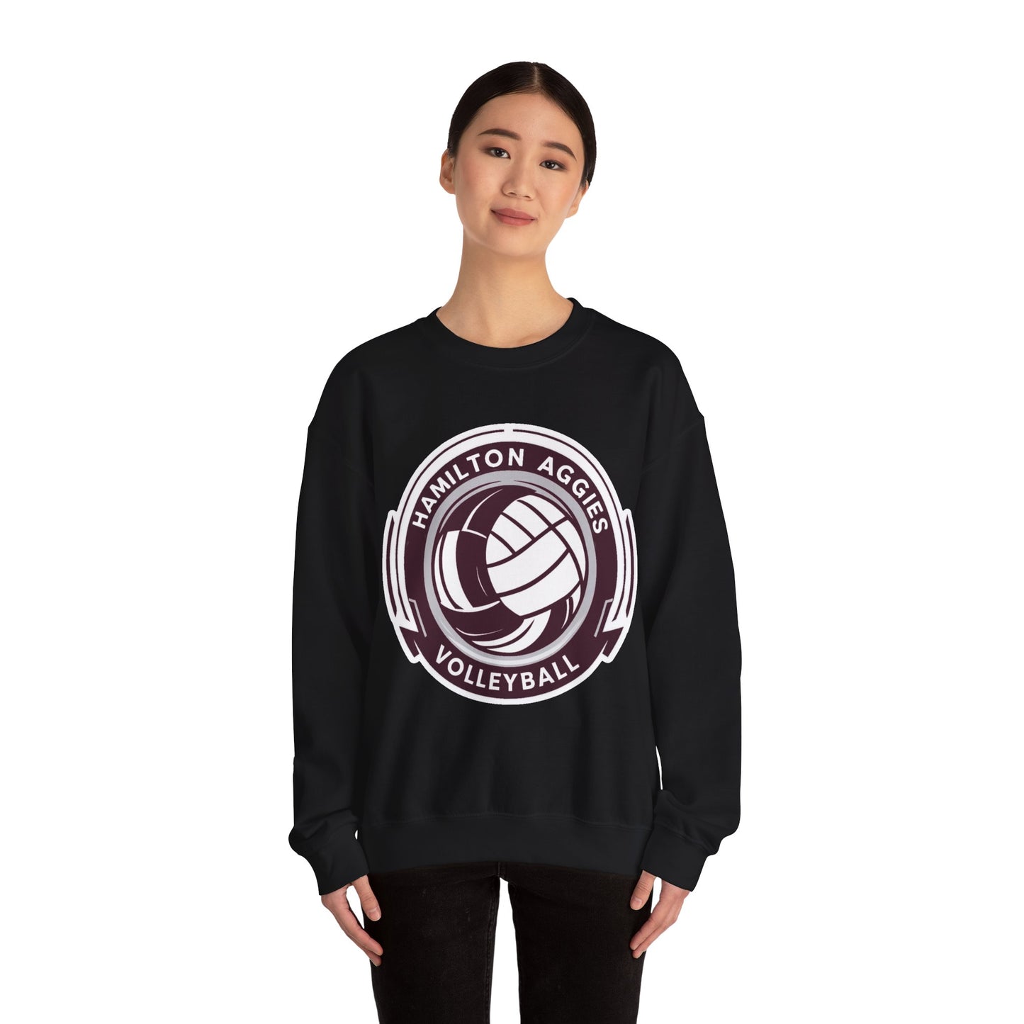 Adult Crewneck Sweatshirt \ Hamilton Aggies Volleyball \ HAV1