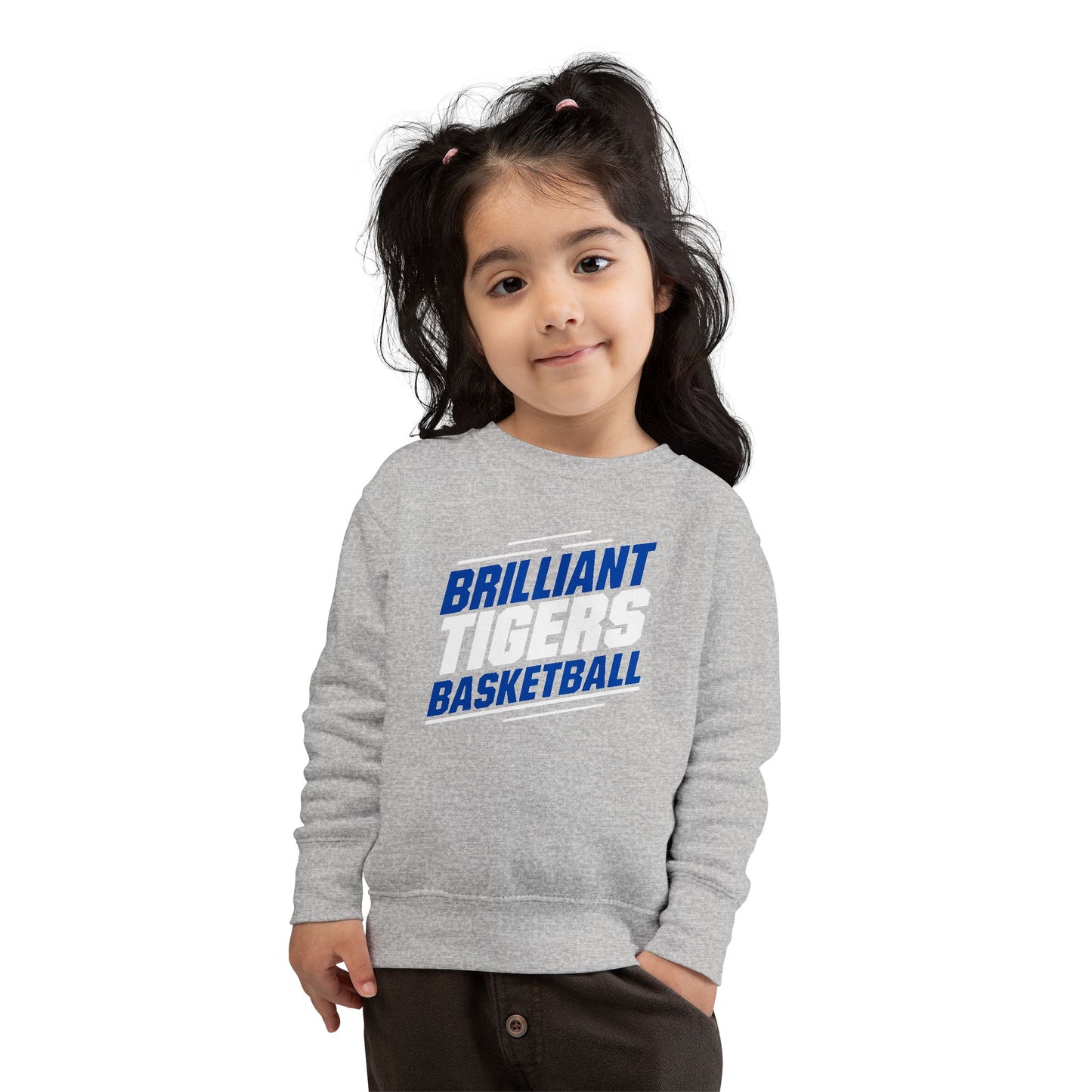 Toddler Crewneck Sweatshirt \ Brilliant Tigers Basketball \ BTBK2