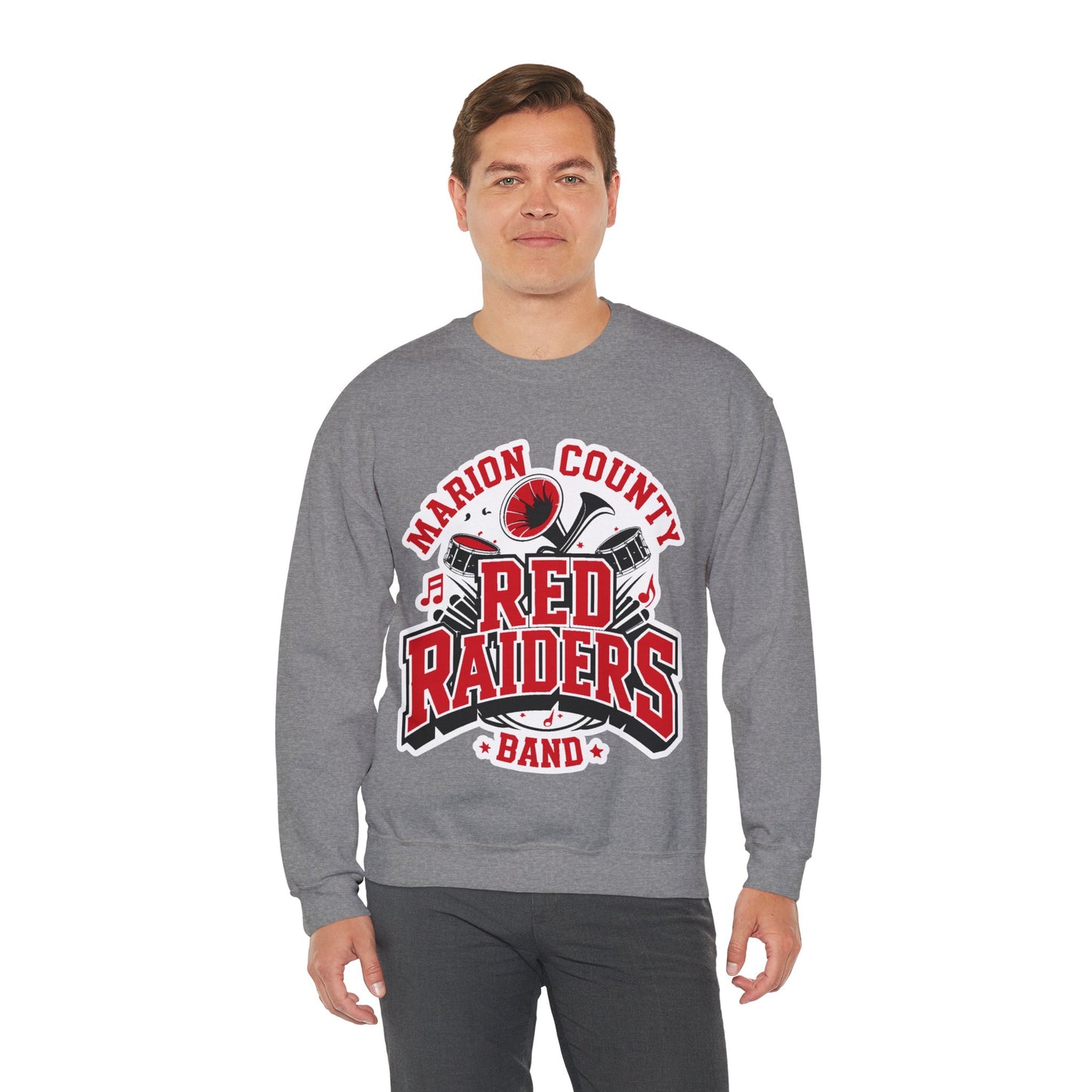 Adult Crewneck Sweatshirt \ Marion County Red Raiders Band \ MCB2