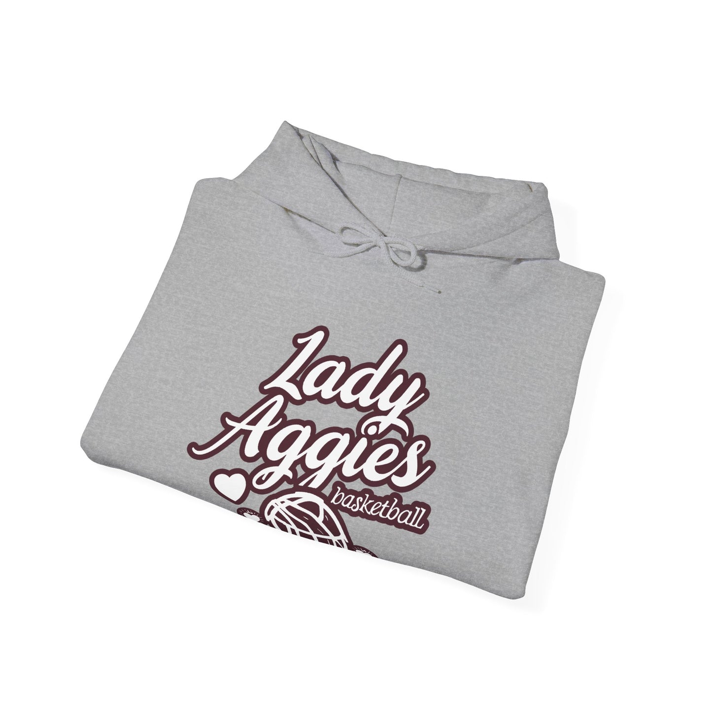 Adult Hoodie Sweatshirt \ Hamilton Aggies Basketball \ HABBG2
