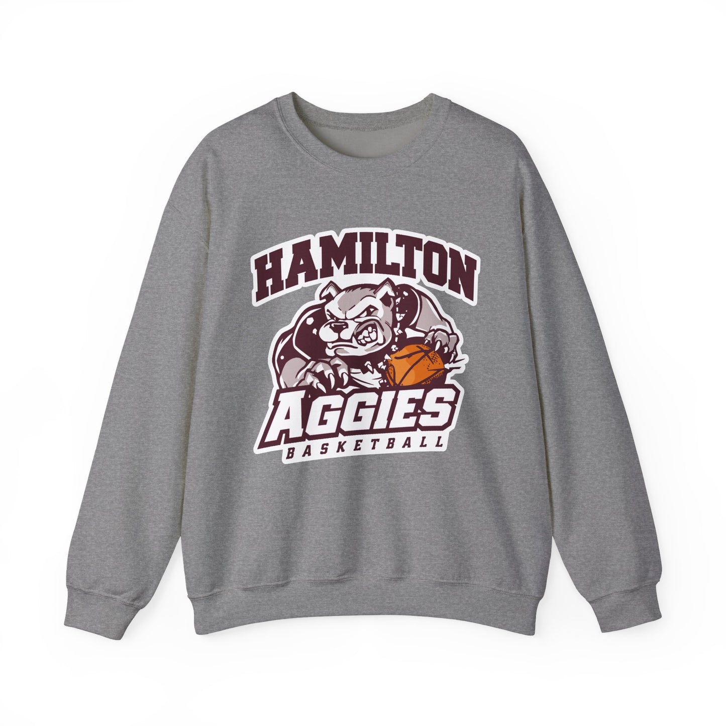 Adult Crewneck Sweatshirt \ Hamilton Aggies Basketball \ HABK1