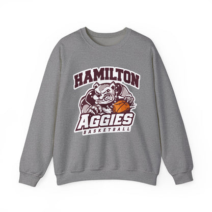 Adult Crewneck Sweatshirt \ Hamilton Aggies Basketball \ HABK1