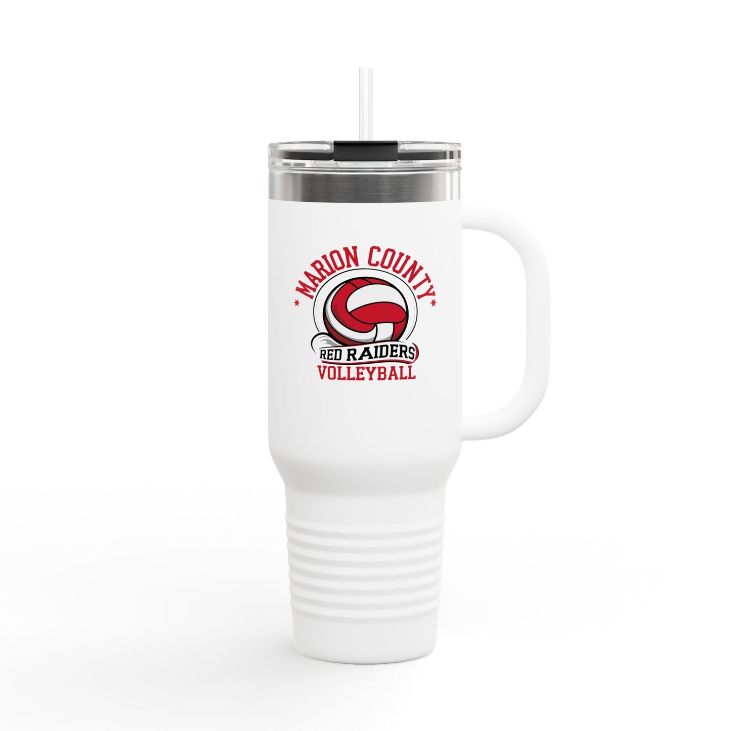 40oz Insulated Tumbler \ Marion County Red Raiders Volleyball \ MCV1