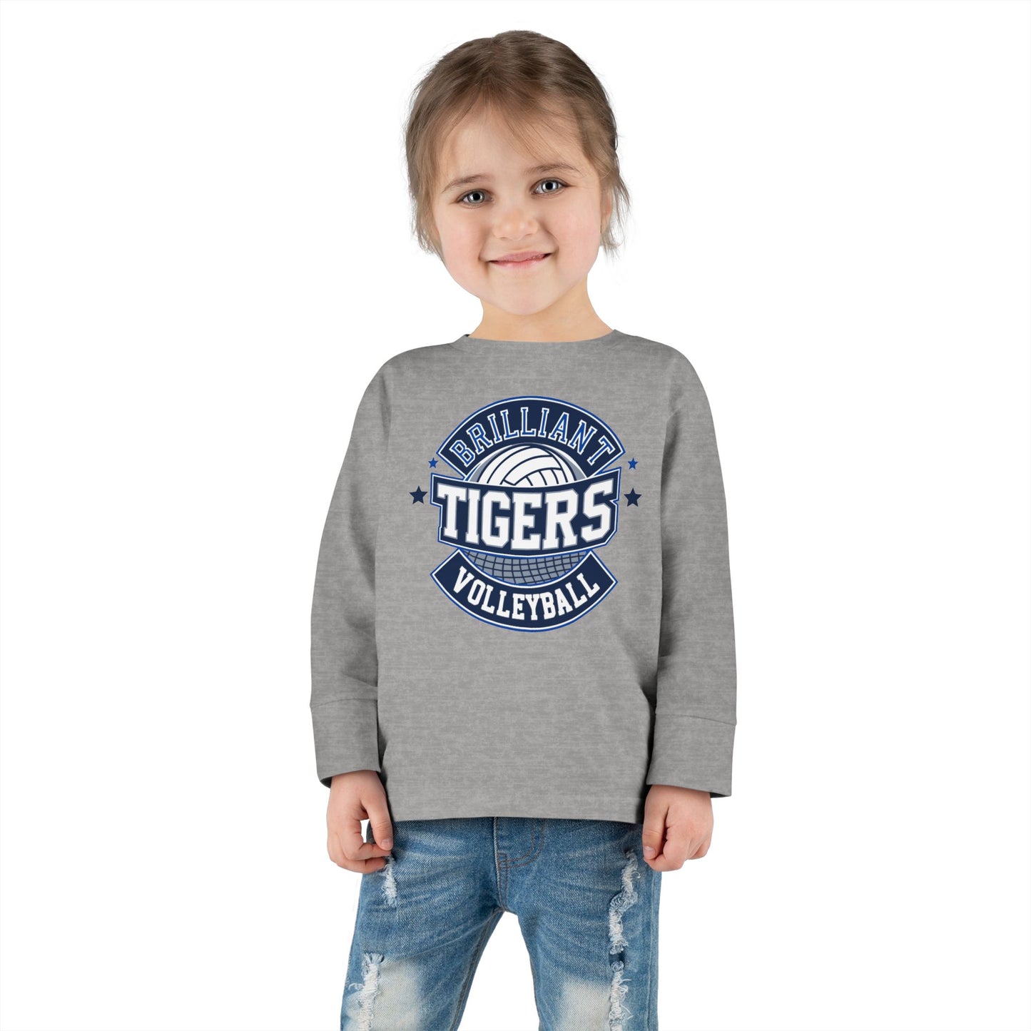 Toddler Long Sleeve Tee \ Brilliant Tigers Volleyball \ BTV1