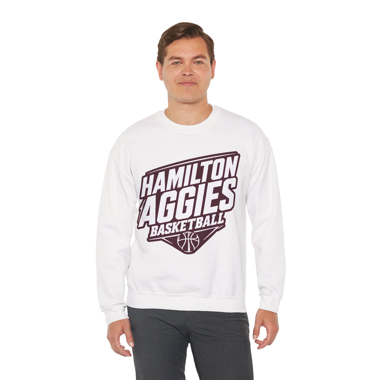 Adult Crewneck Sweatshirt \ Hamilton Aggies Basketball \ HABB2