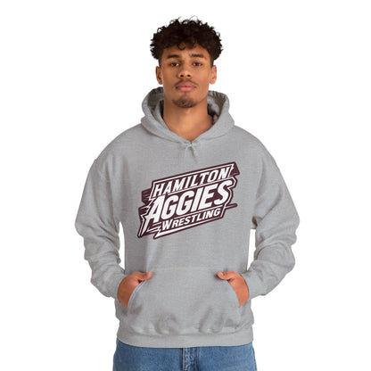 Adult Hoodie Sweatshirt \ Hamilton Aggies Wrestling \ HAW1