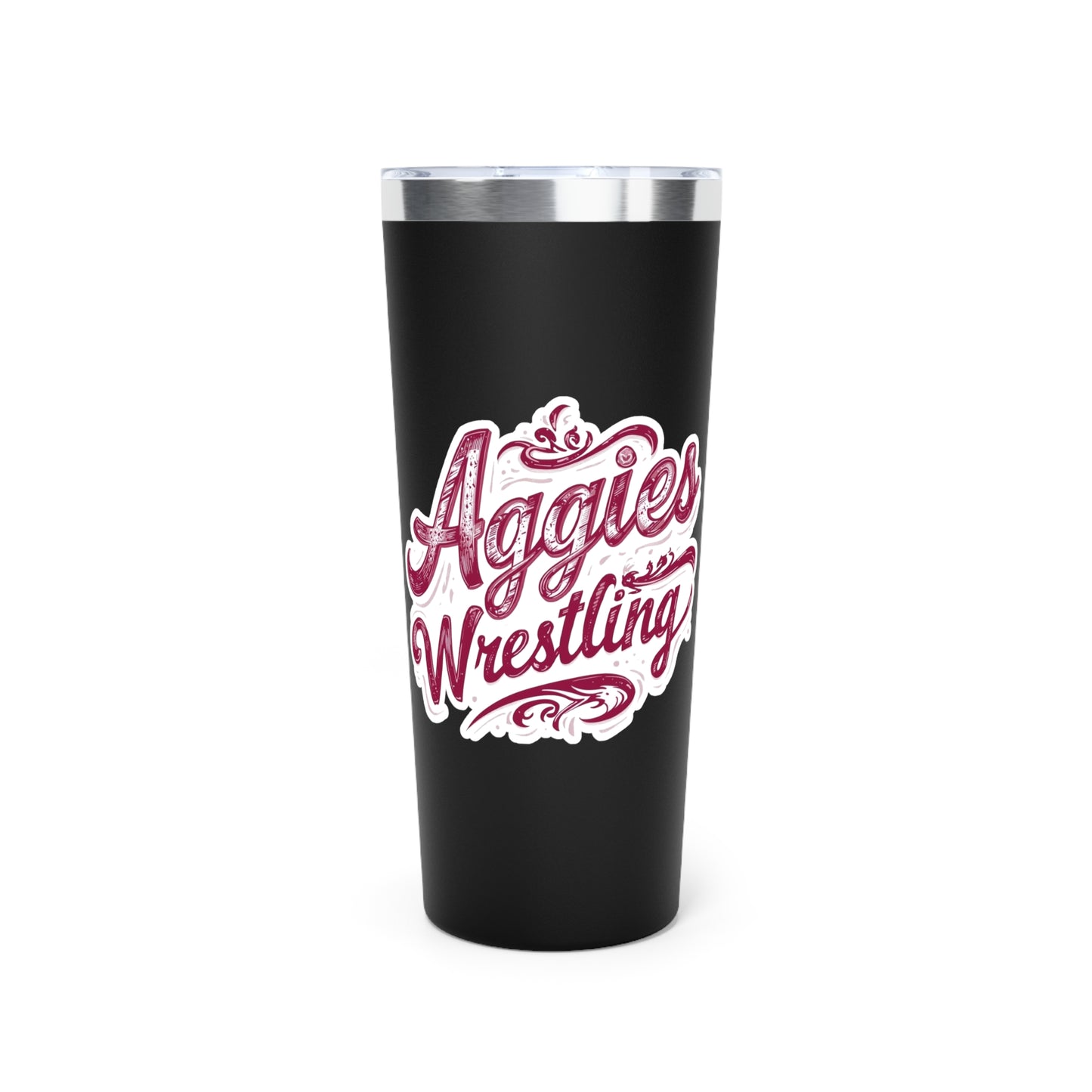 22oz Copper Insulated Tumbler \ Hamilton Aggies Wrestling \ HAWG2