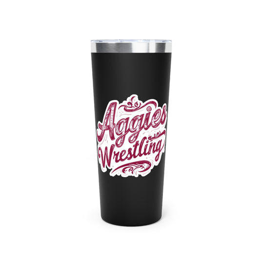 22oz Copper Insulated Tumbler \ Hamilton Aggies Wrestling \ HAWG2
