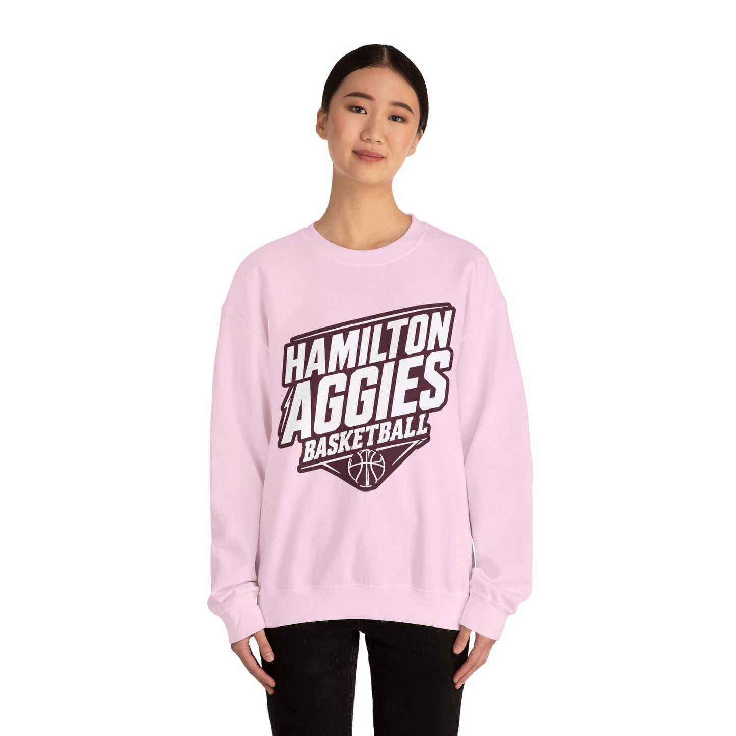 Adult Crewneck Sweatshirt \ Hamilton Aggies Basketball \ HABK2