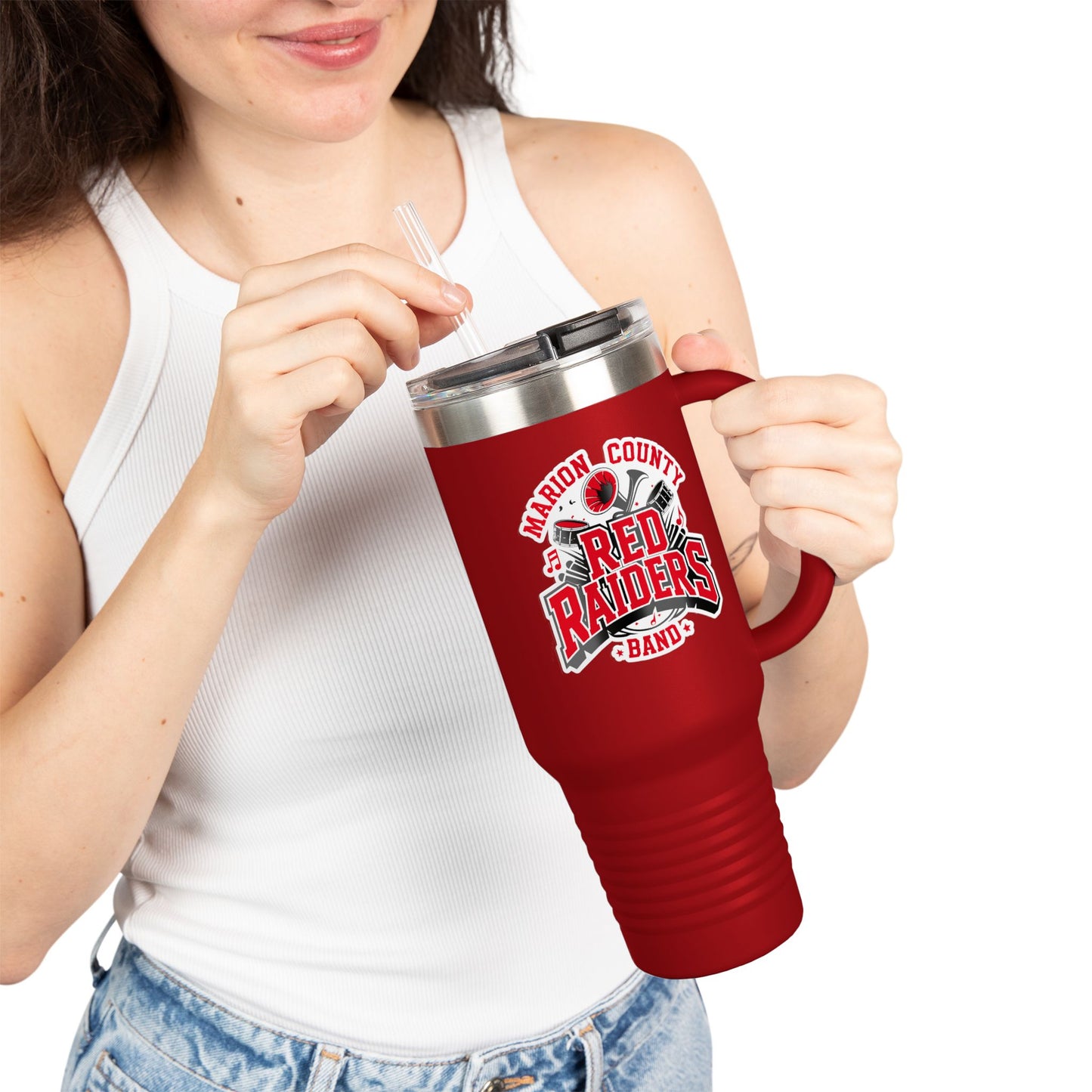 40oz Insulated Tumbler \ Marion County Red Raiders Band \ MCB2