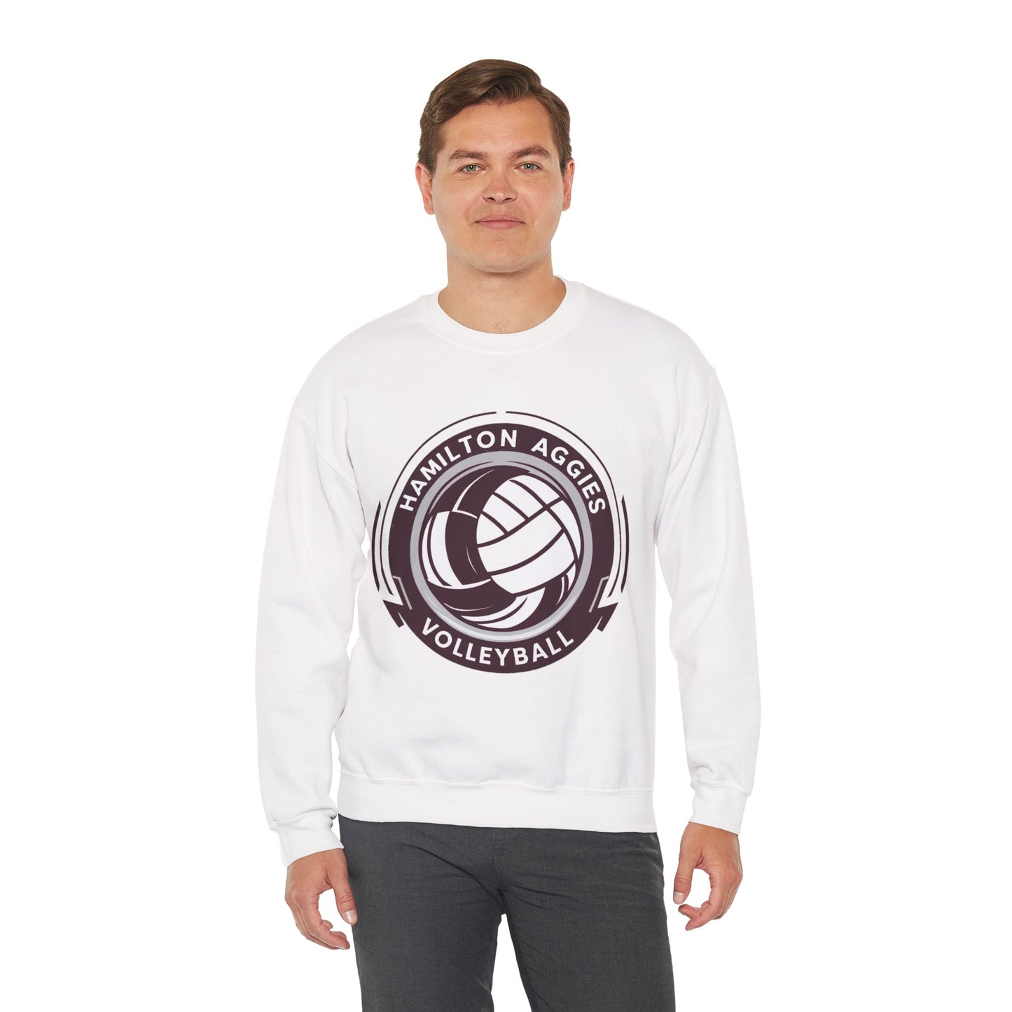 Adult Crewneck Sweatshirt \ Hamilton Aggies Volleyball \ HAV1