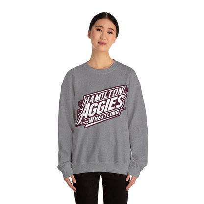 Adult Crewneck Sweatshirt \ Hamilton Aggies Wrestling \ HAW1