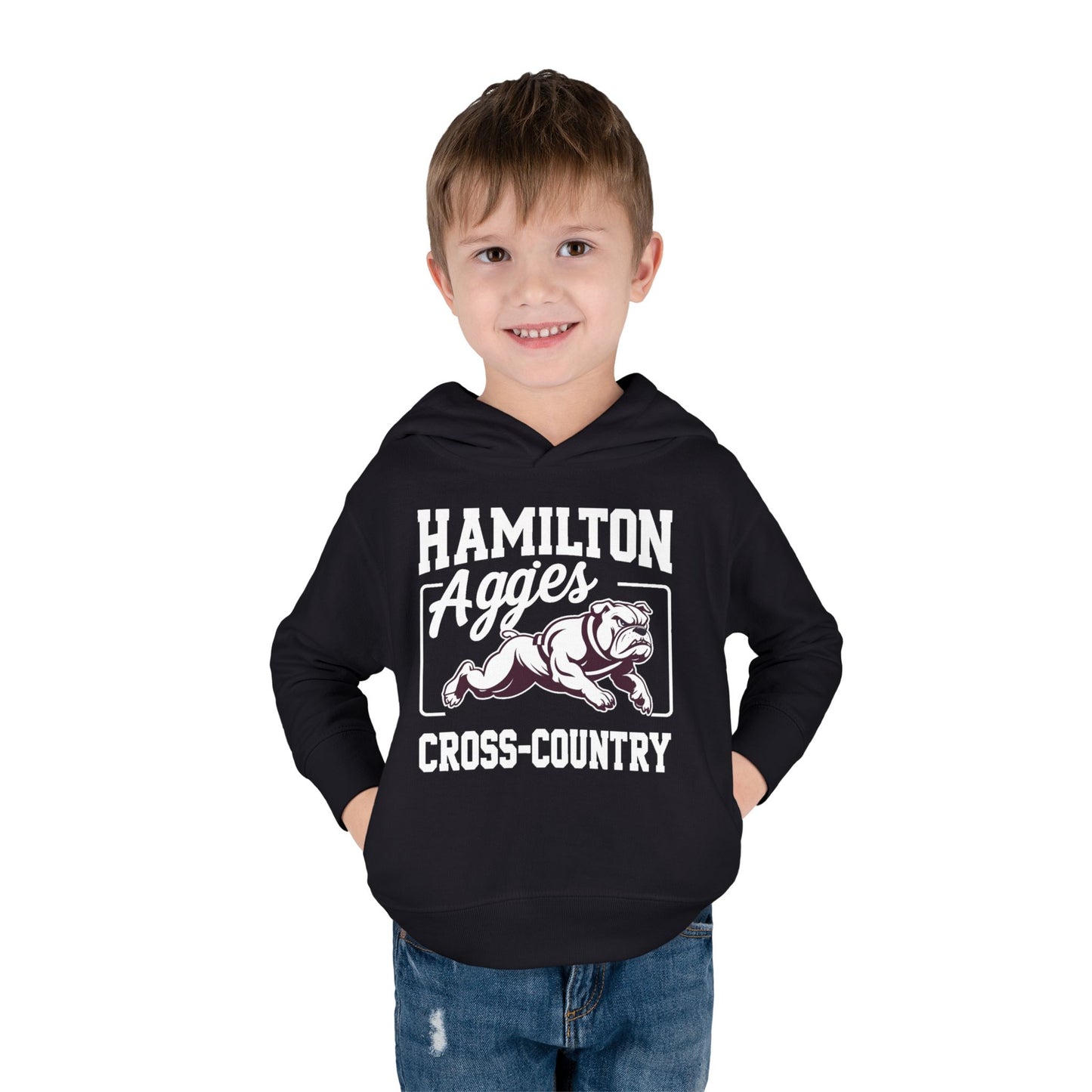 Toddler Hoodie Sweatshirt \ Hamilton Aggies Cross-Country \ HCC2