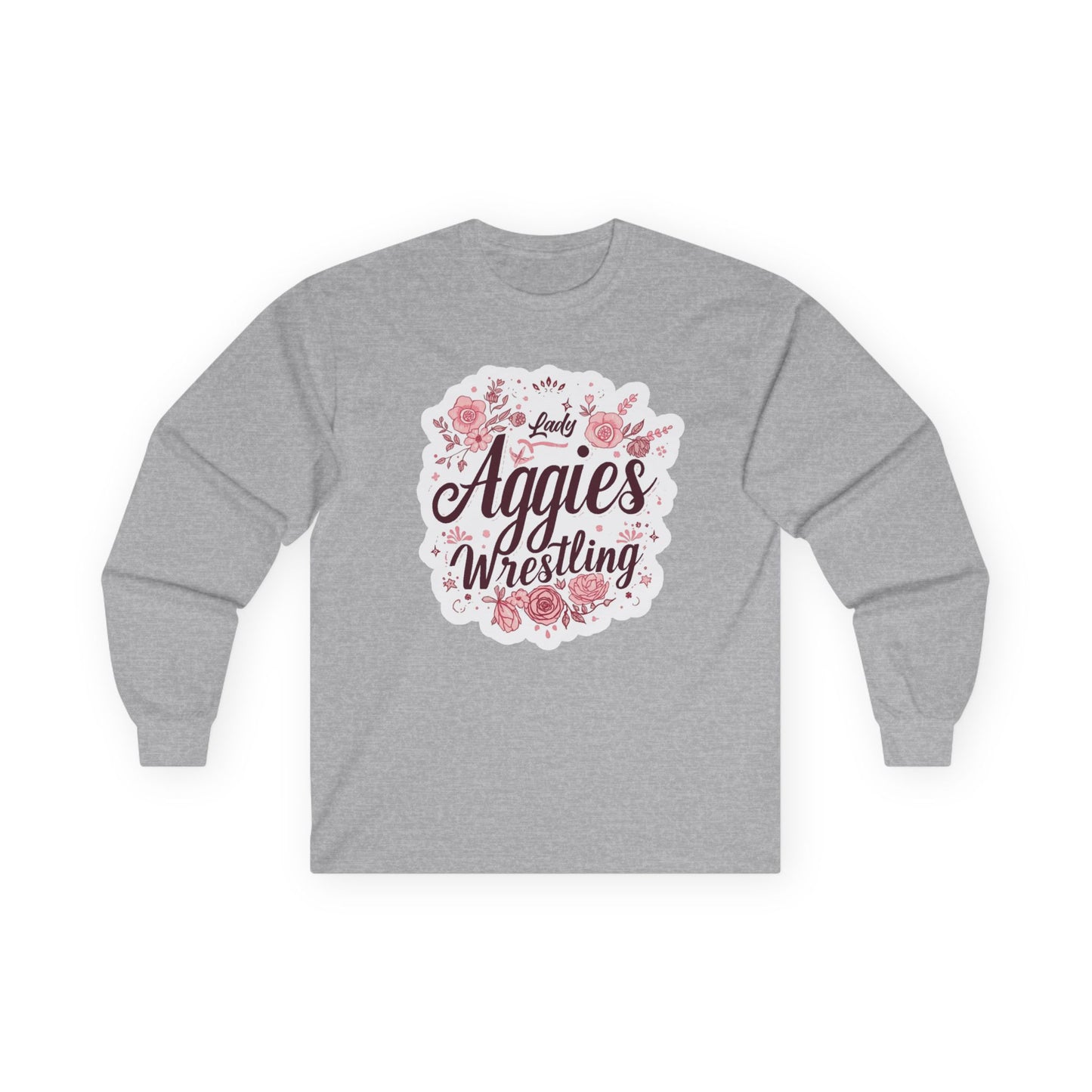 Adult Long Sleeve Tee \ Hamilton Aggies Wrestling \ HAWG1