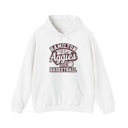 Adult Hoodie Sweatshirt \ Hamilton Aggies Basketball \ HABBG1