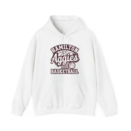 Adult Hoodie Sweatshirt \ Hamilton Aggies Basketball \ HABBG1
