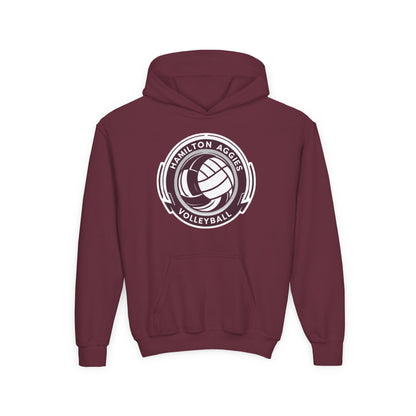 Youth Hoodie Sweatshirt \ Hamilton Aggies Volleyball \ HAV1