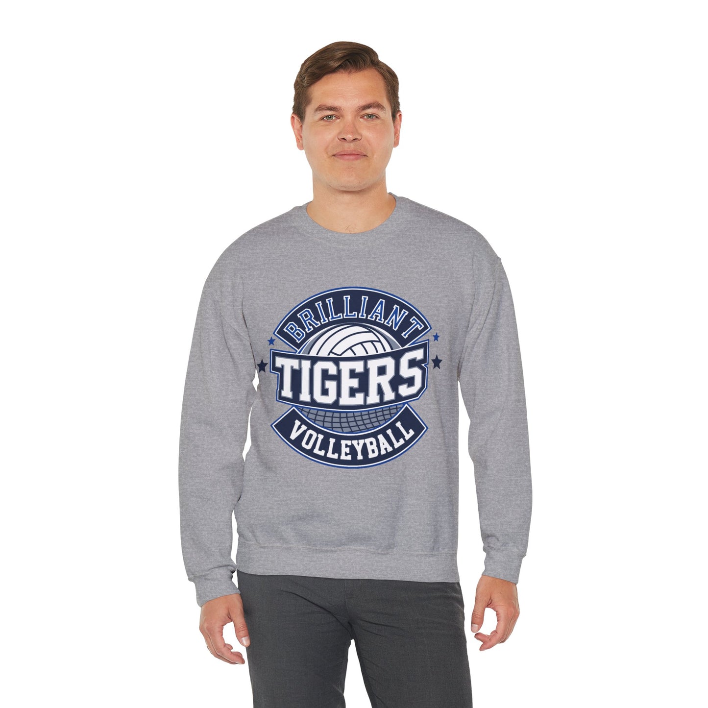 Adult Crewneck Sweatshirt \ Brilliant Tigers Volleyball \ BTV1