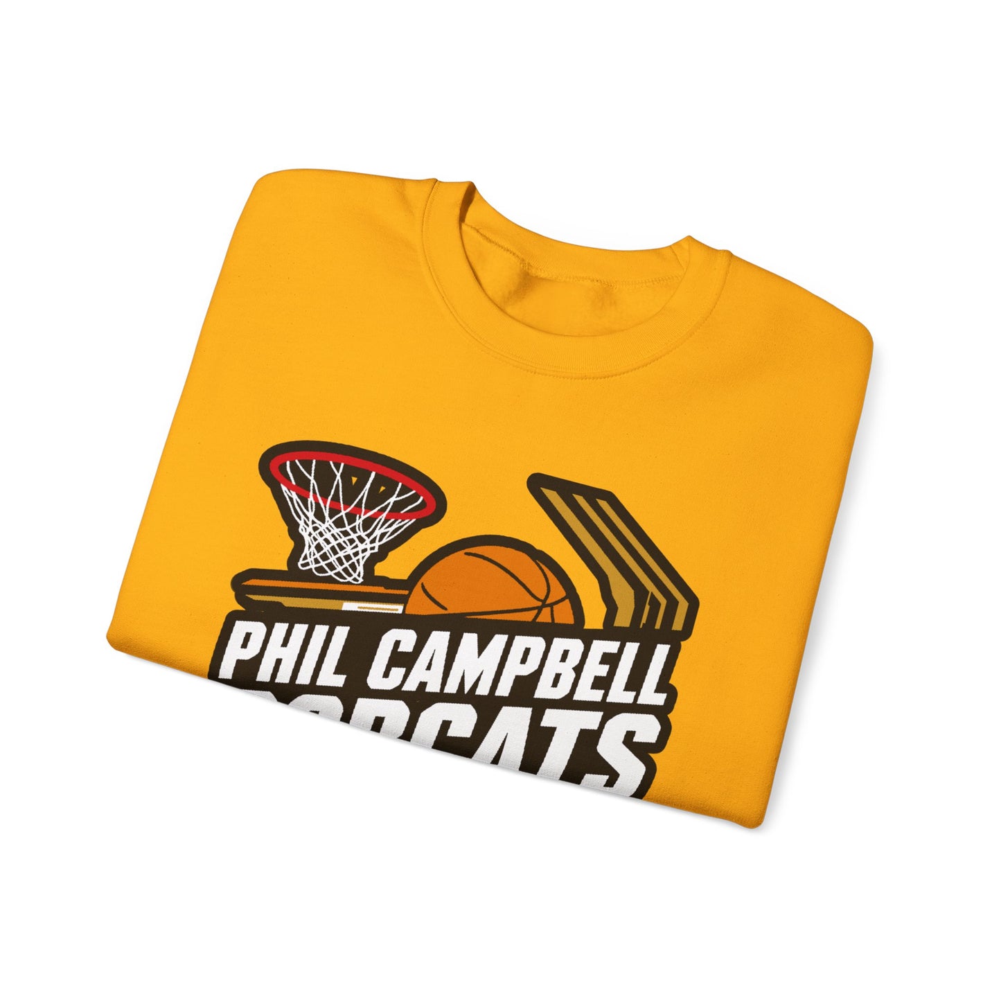 Adult Crewneck Sweatshirt \ Phil Campbell Bobcats Basketball \ PCBBK1