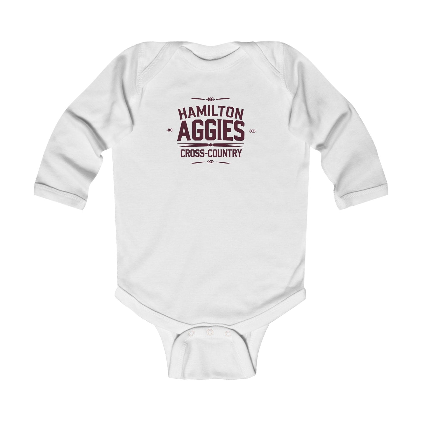 Long Sleeve Baby Bodysuit \ Hamilton Aggies Cross-Country \ HCC1