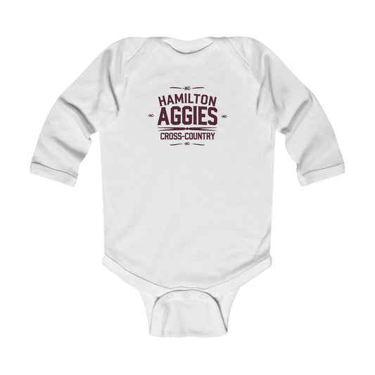 Long Sleeve Baby Bodysuit \ Hamilton Aggies Cross-Country \ HCC1