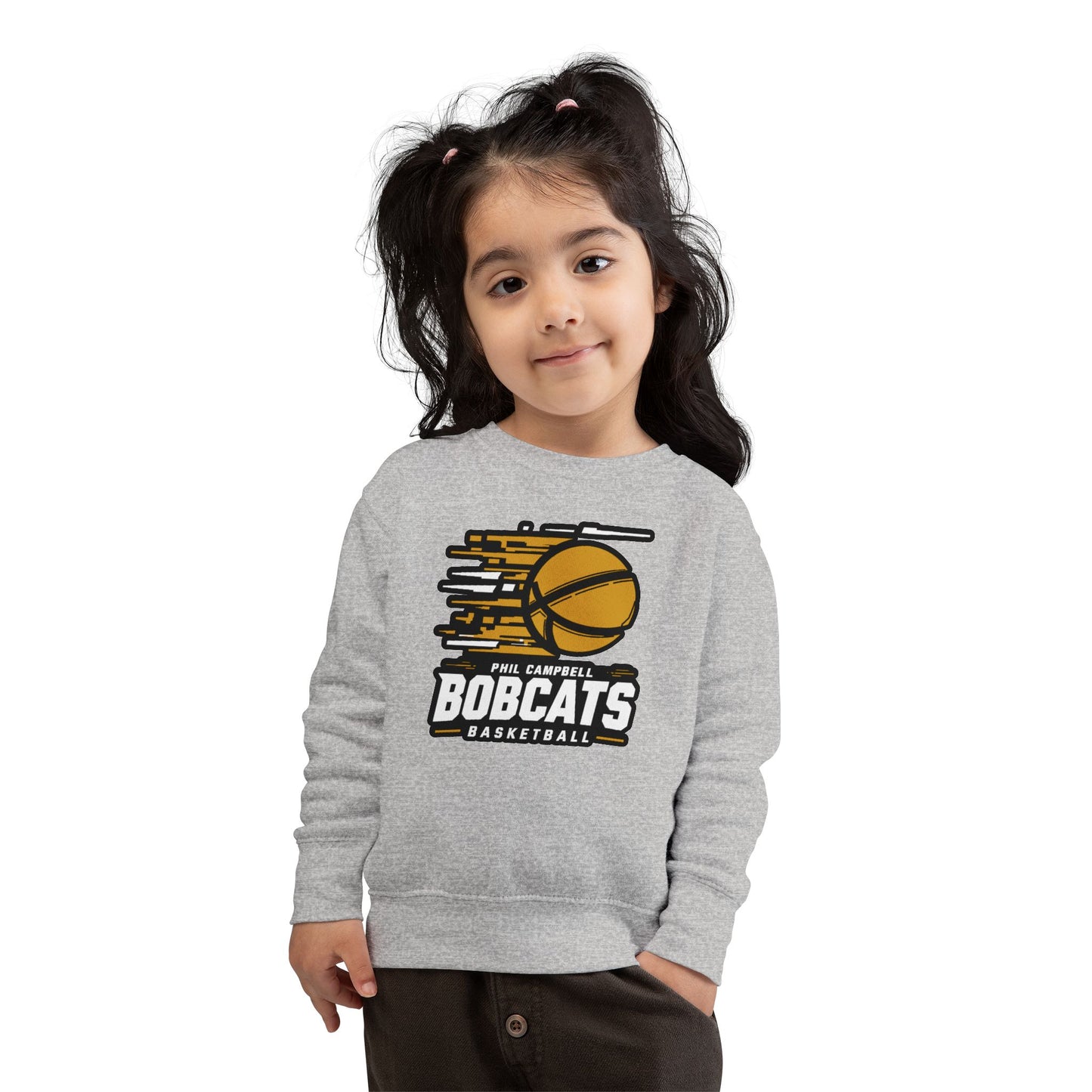 Toddler Crewneck Sweatshirt \ Phil Campbell Bobcats Basketball \ PCBBK2