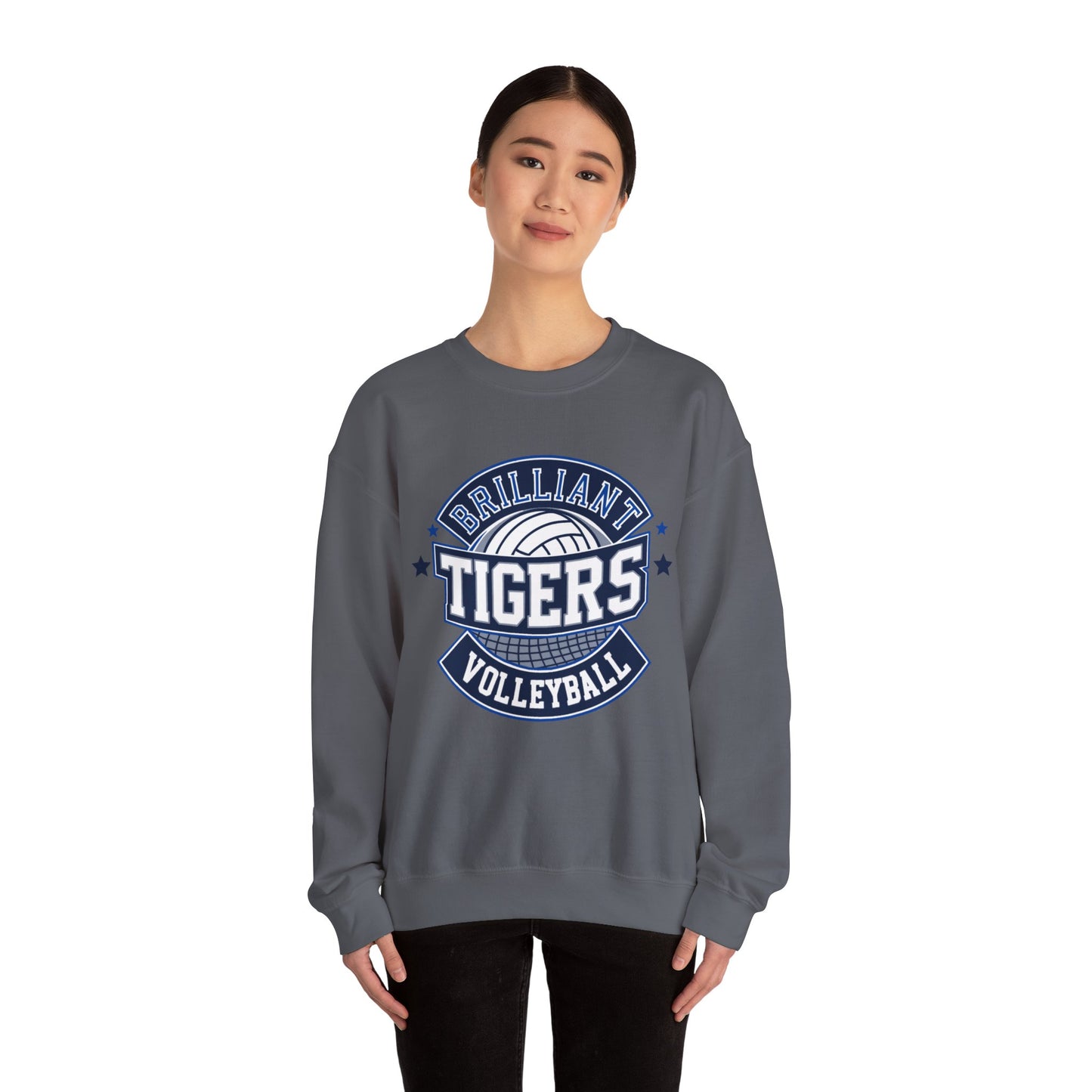 Adult Crewneck Sweatshirt \ Brilliant Tigers Volleyball \ BTV1