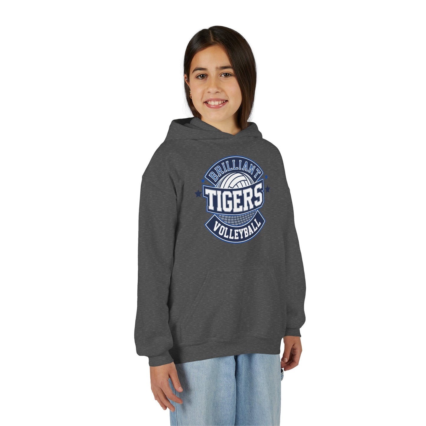 Youth Hoodie Sweatshirt \ Brilliant Tigers Volleyball \ BTV1