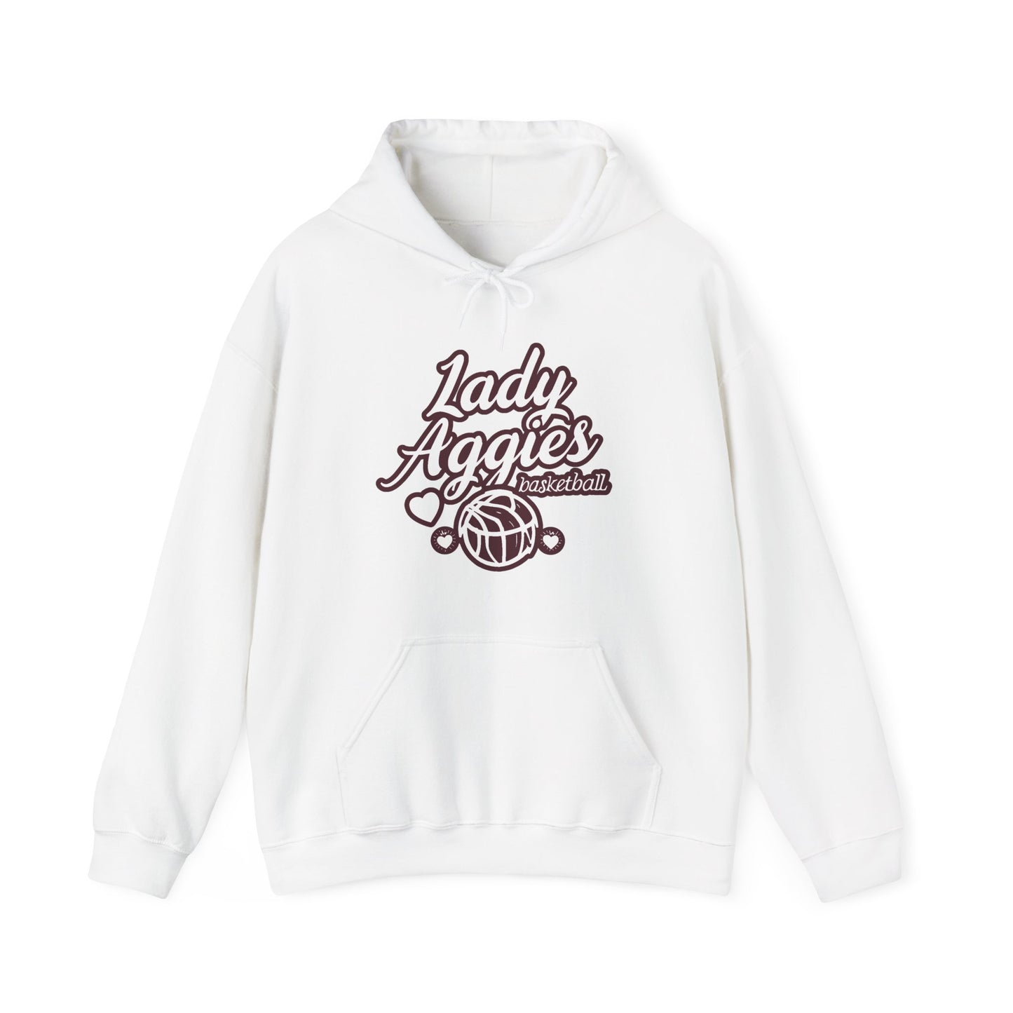 Adult Hoodie Sweatshirt \ Hamilton Aggies Basketball \ HABBG2