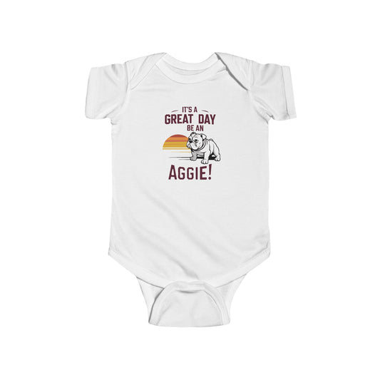 Short Sleeve Baby Bodysuit \ It's a Great Day to be an Aggie! \ GDA3
