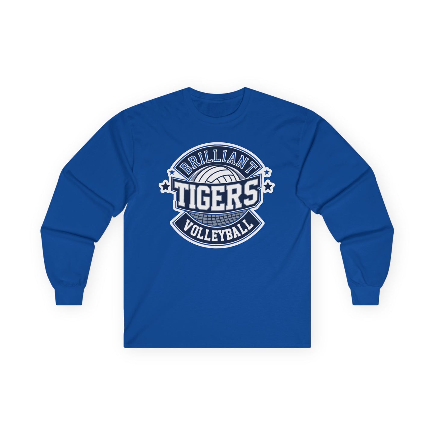Adult Long Sleeve Tee \ Brilliant Tigers Volleyball \ BTV1