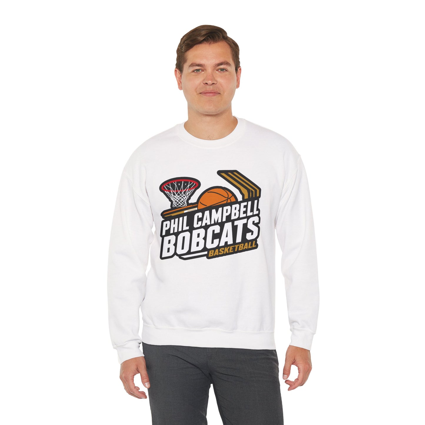 Adult Crewneck Sweatshirt \ Phil Campbell Bobcats Basketball \ PCBBK1