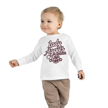 Toddler Long Sleeve Tee \ Hamilton Aggies Basketball \ HABBG2