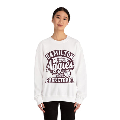 Adult Crewneck Sweatshirt \ Hamilton Aggies Basketball \ HABKG1