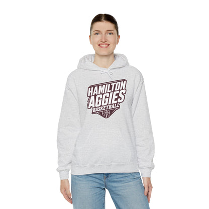 Adult Hoodie Sweatshirt \ Hamilton Aggies Basketball \ HABB2
