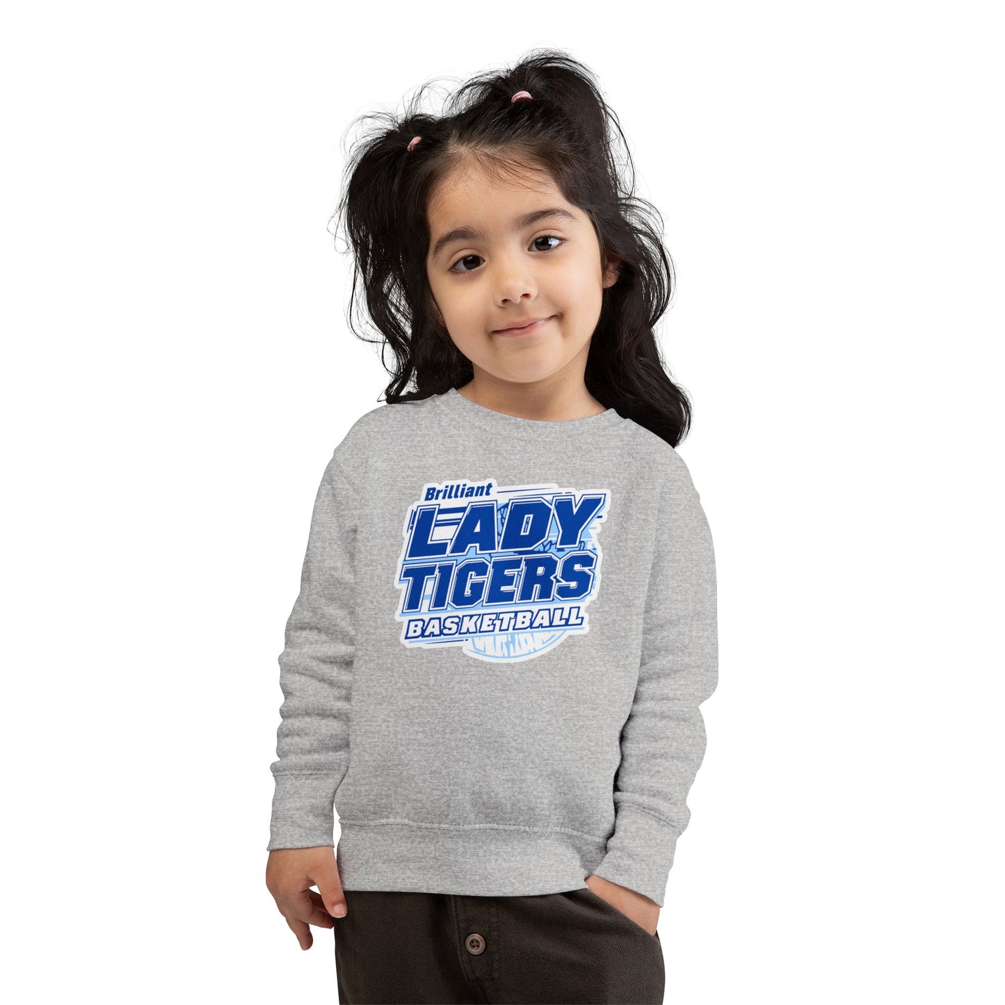 Toddler Crewneck Sweatshirt \ Brilliant Tigers Basketball \ BTBKG2