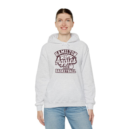 Adult Hoodie Sweatshirt \ Hamilton Aggies Basketball \ HABBG1