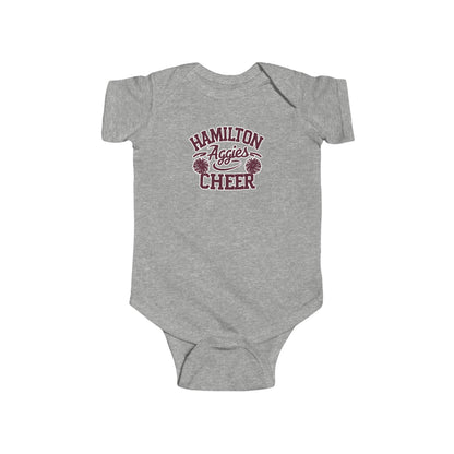 Short Sleeve Baby Bodysuit \ Hamilton Aggies Cheer \ Style HAC2